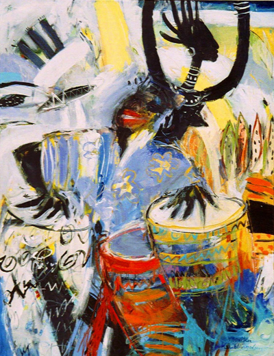 123 Dancing Drums 130x100 2001